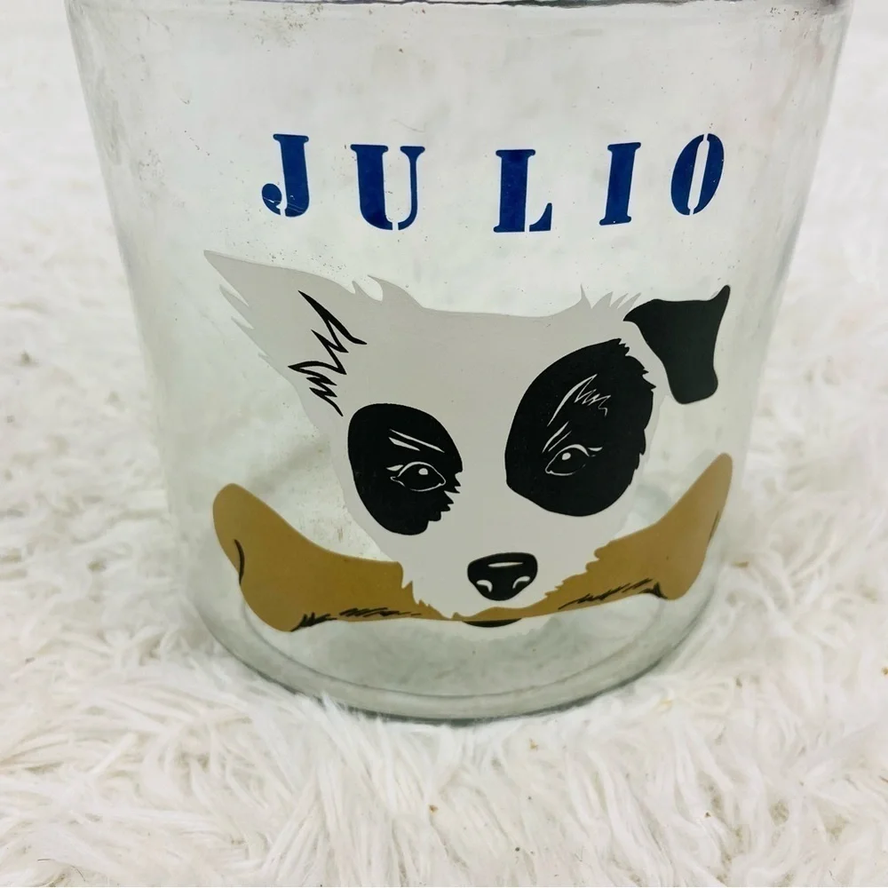 UNBRANDED glass dog Julio treats jar for dogs